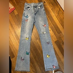 Custom Mid Rise Butterfly Jeans